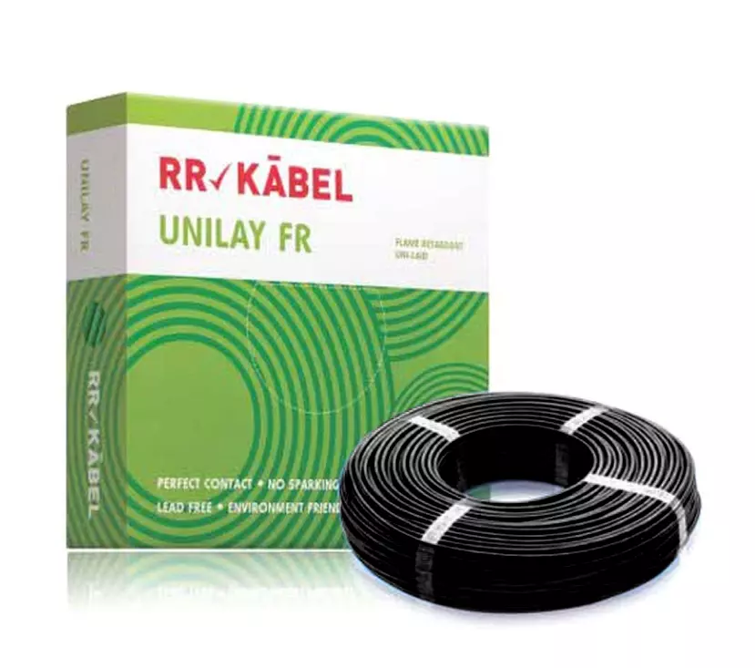 RR KABEL UNILAY HR FRF PVC Insulated Flexible Copper Wires & Cables for Domestic/Industrial Electric | Home Electric Wire | 90M [1.00 sq. mm, Black]